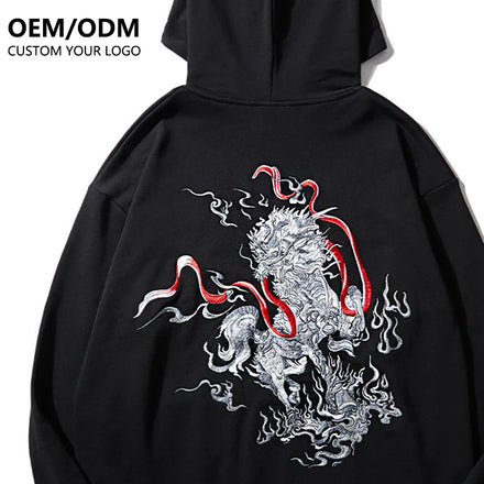 Custom Men's Oversized Heavyweight 100% Cotton French Terry Pullover Hoodie with Printed Design Breathable Windproof for Winter