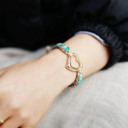 Chic Women's Islamic Religious Theme Brass Jewelry Stylish Geometric Pattern Chakra Braid Armband Fashion Chain Link Bracelets