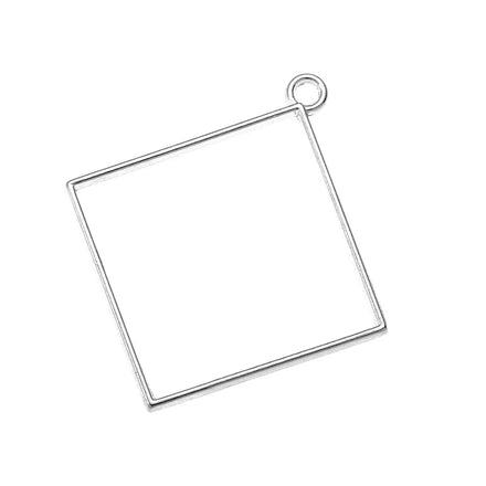 YuenZ 7 Color Rectangle Charm Alloy Jewelry Accessories Charm Hollow Glue Blank Pendant Tray Bezel 48*43mm B181