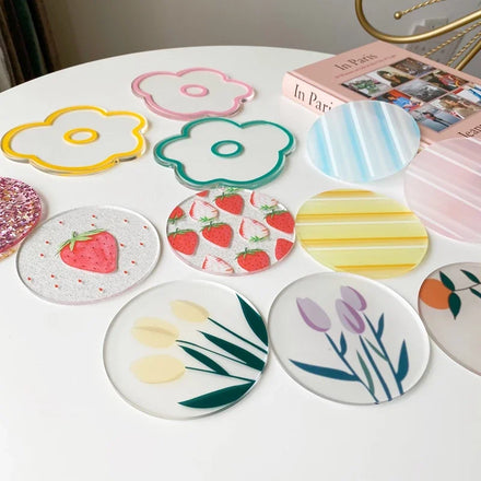Cheap Custom Full Color Printing Acrylic Coaster Coffee Coaster for DrinksHeat Insulation Coaster