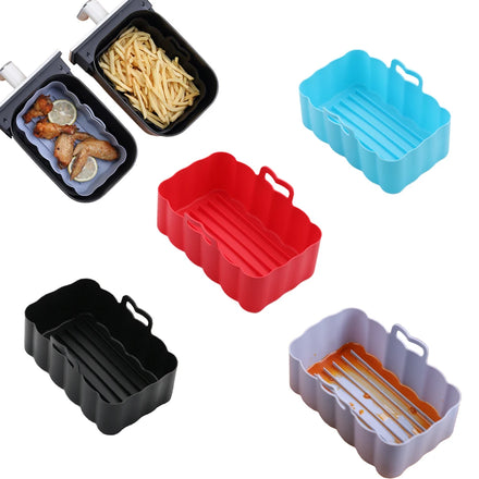 Reusable Food Grade Eco-Friendly Silicone Pot Liners for Ninja Air Fryer Dual Use Rectangle Shape -40-230 Temperature