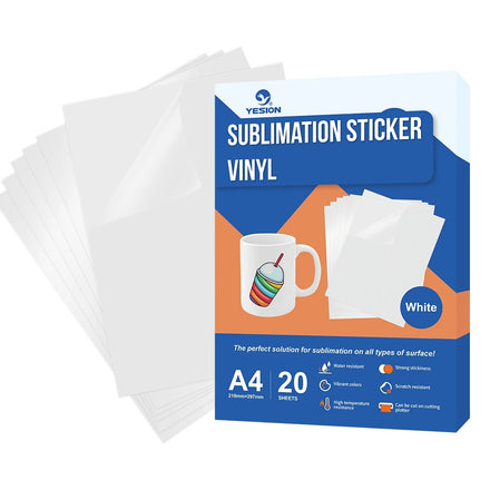 YESION NEW Developed Sublimation White Vinyl A4 A3 Blank Adhesive Vinyl Paper for Sublimation Transfer