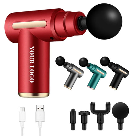 Four-head Deep Tissue Electric Percussion Massage Muscle Massage Gun Professional Pistol Muscle Fascia Massaging Gun
