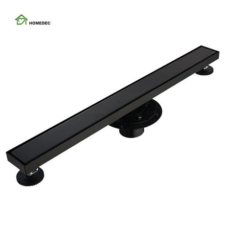 Concealed Linear Anti-Odor Tile Insert Shower Drain Strainer Drainer 304 Stainless Steel Black 60cm Floor Drain Trap for Hotel