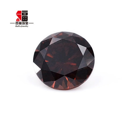 Baifu Russian Coffee Color Cubic Zirconia Round Brilliant Cut 1-3mm Loose CZ Stones 4A 5A Grade for Pavé Earring Ring Necklace