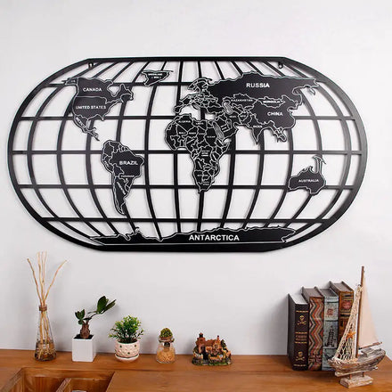 100x52cm World Map Iron Art Wall Decoration Creative bar Restaurant Wall Hanging Industrial Background Wall Home Decoration