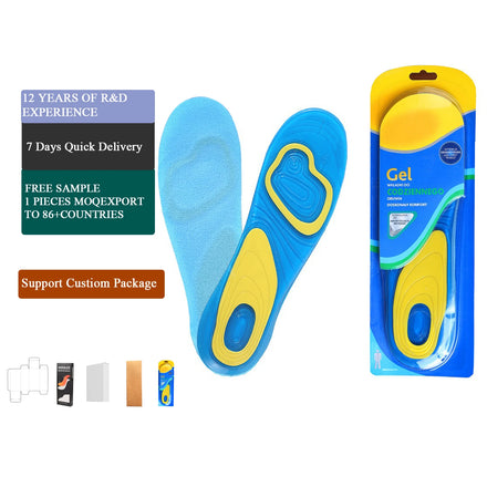 Manufacturer's Comfortable Active Freeze Work Foot Pads Orthopedic Shock-Absorbing Sports Plantillas De Gel Insoles