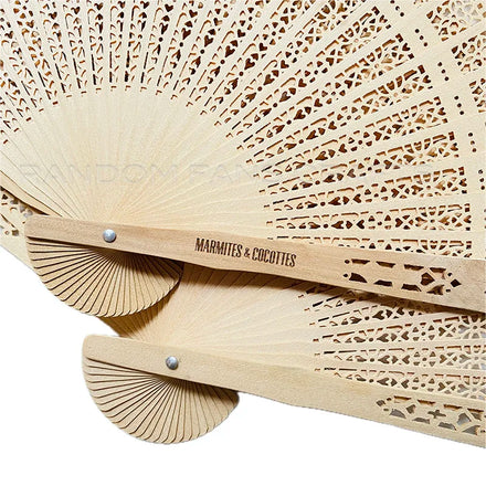 Good Quality Wedding Favors Folding Nature Wood Hand Fan Engrave Names and Date Personalized Fans for Wedding