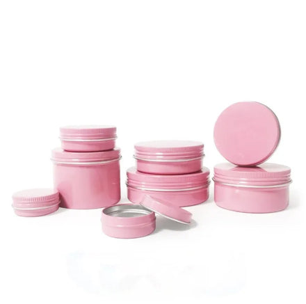 Small MOQ 5g 10g 15g 30g 1oz Black Rose Gold Pink Silver Beard Lip Balm Tin Container Metal Aluminum Tin with Screw Lids