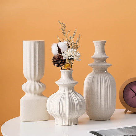 Modern Ceramic Flower Vase Dried Flower Arrangement Home Office Living Room Tabletop Wedding Eco-Friendly Handmade