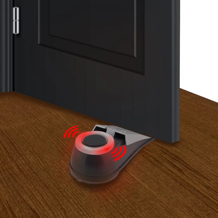 125DB Anti Theft Alarm Portable Traveling Tool Floor Wedge Security Door Stopper Alarm Window Sensor Alarm with Flash Light