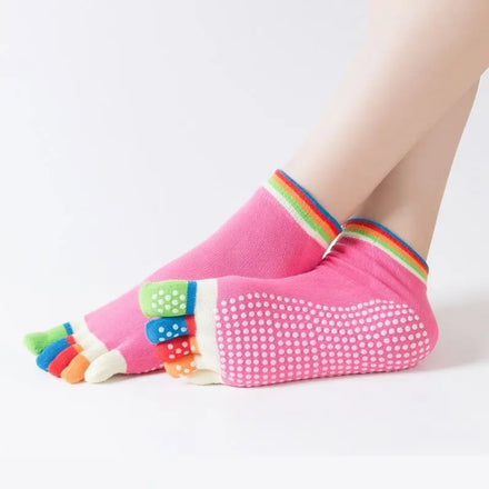 Wholesale Grip Anti-slip Yoga Pilates 5 Toe Women Gym Non-Slip Five Finger Socks