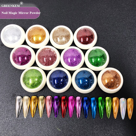 New 18 Colors DIY Nail Supplies Nail Art Tool Solid Laser Magic Glass Mirror Multi Chrome Nail Powder