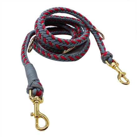 2-Way Adjustable Climbing Shoulder Dog Leash Rope Personalized Polyester Slip Lead Hands-Free Training Paracord Zinc Alloy Snap