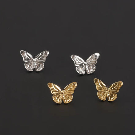 Wholesale Cute Insect Designer Earrings Silver 18K Gold Plated Butterfly Wing Stainless Steel Stud Earrings for Women