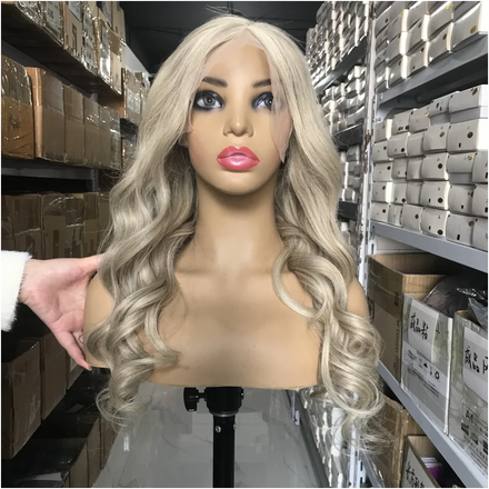 Ombre Blonde Color Long Body Wave Virgin European Cuticle Aligned Hair Transparent HD Full Lace Wigs