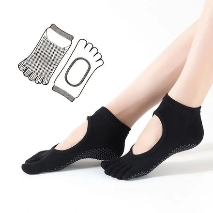 2021 Hot Selling Instep Open 5 Toes Separator Professional Sport Non-Slip Women's Yoga Low Cut Divided Toe Five Fingers Socks