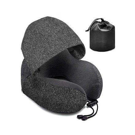Custom Oversized Ergonomic U-shape Travel Pillow Travel Neck Pillow with Hood