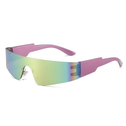 Fashionable Polarized UV400 Sport Outdoors Cycling Sun Glasses Women Custom Logo Fashion Rimless Sports Sunglasses Men