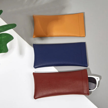 New Simple Pure Color Microfiber Eyewear Bag Cross Pattern PVC Shrapnel Optical Sunglass Pouch Sunglass Case Accessories