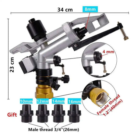 Low Price 360 Gear Drive Rain Gun Sprinkler Metal Water Nozzle for Farm Garden Agricultural Irrigation
