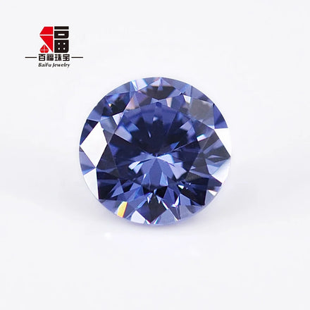 Baifu 4A 5A Round Brilliant CutCubic Zirconia Light Tanzanite Color Loose Gemstone 1.0-3.0mm for Jewelry Making