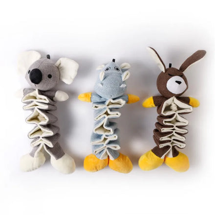 New Arrival Eco-Friendly Dog Teeth Cleaning Plush Interactive Treat Dispensing Toy with Food Leak Design 25cm
