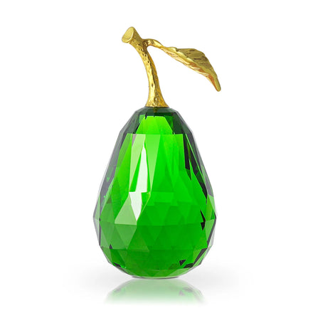 Handmade Crystal Pear Figurines Collectibles Glass Fruits Decor for Office Tabletop Art Glass Paperweights for Home Kitchen