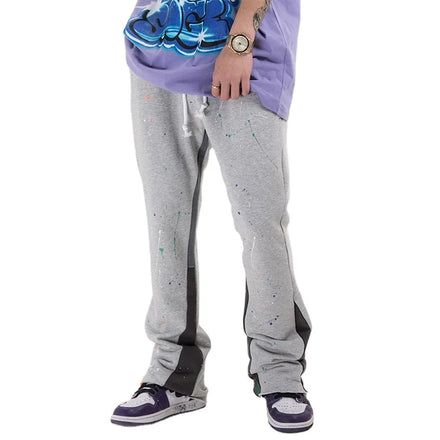 Custom Men's Casual Elastic Waistband Straight Flared Jogger Sweatpants 100% Cotton Breathable Eco-Friendly Fitness Trousers