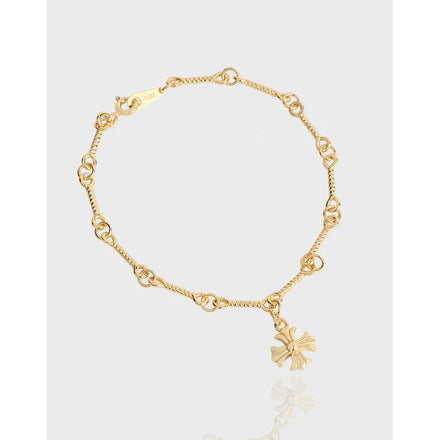 Newly Cross Gold Plated Jewelry Fashion 925 Sterling Silver Charm Bracelets Women