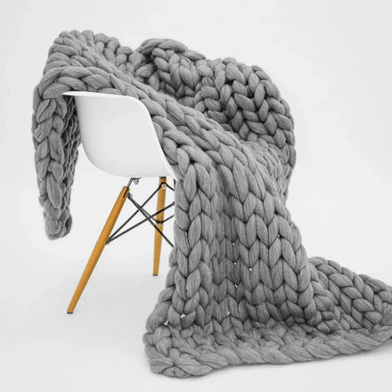 Home Decor Giant Yarn Bohemian Throw Hand Cable Crochet Chunky Knitted Braided Sensory Autism Weighted Blanket for Winter