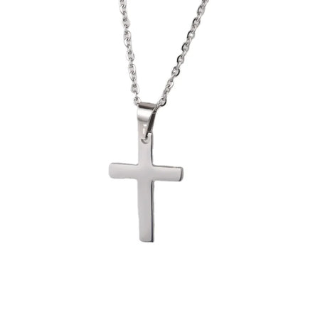 Collar Con Cruz Laser Engraving LOGO Hip Hop Custom Couple Pendent Necklace Gold Plated Stainless Steel Cross Necklace