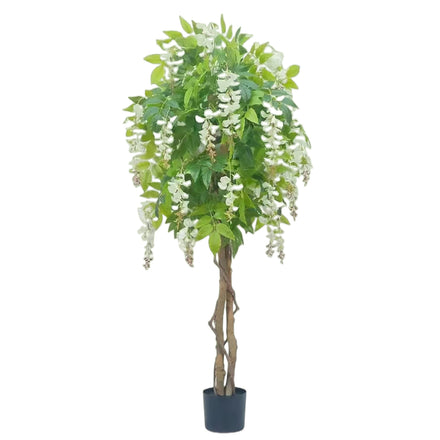 Factory Cheap Price Natural Wood Trunk Potted Fake Wisteria Flowers Tree Artificial Pink White Purple Wisteria Tree for Sale