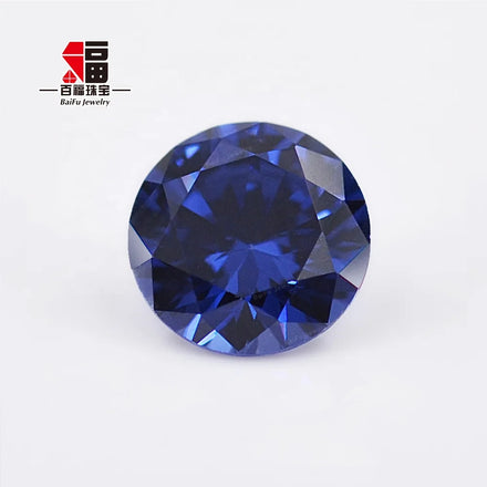 Baifu 4A 5A Round Brilliant Cut Dark Tanzanite Cubic Zirconia 1.0-3.0mm Loose Gemstones Wholesale