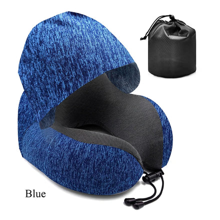 Head and Neck Support Travel Pillow with Hood Best Airplane Pillow Travel Accessories