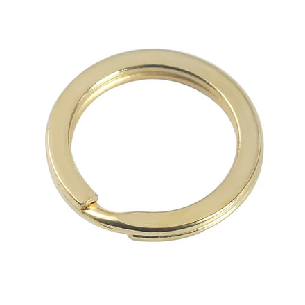 Wholesale DIY Keychain Accessories 25 30 mm Metal Keyring Solid Brass Flat Split Key Ring