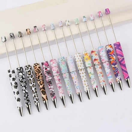 Custom Logo Plastic Beadable Pens Colorful Bar Shaft Charms DIY Craft Hobby Handcraft Writing Gifts