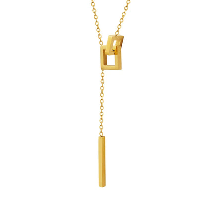 Competitive Square Tassel Color Fast Jewelry Necklace Simple Stainless Steel Necklace