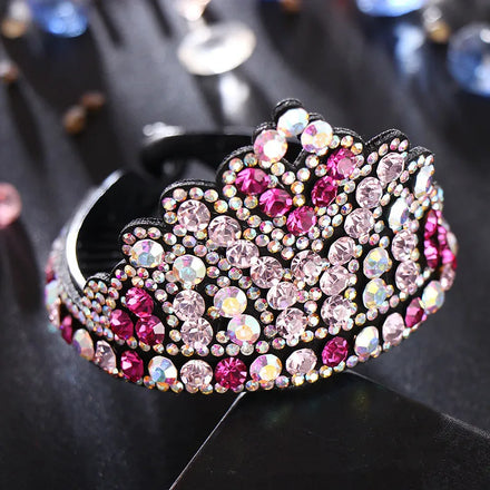 Fashion Korean Style Women Crystal Rhinestone Crown Large Hair Claw Clip Elegant Daily Use 5 Colors