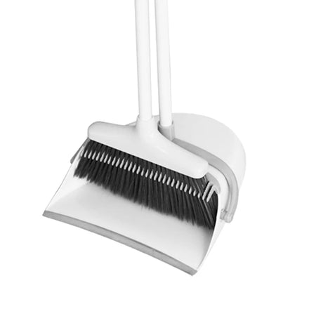 Long-Handle Dustpan and Brush Set Household Combo for Indoor Outdoor Broomstick & Dustpan with Aluminum & PP Material