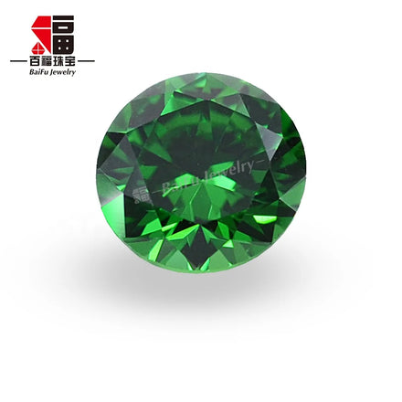Baifu 1.0-3.0mm Light Emerald Cubic Zirconia 5A Round Brilliant Cut Loose Stones for Jewelry Making