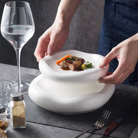 Nordic Ins Cloud Shaped Ceramic Plate Creative Simple Pure White Plate