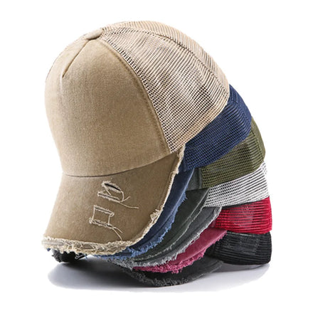 Richerdson Blank Foam Wholesale Custom Logo Embroidery Washed 100% Cotton Mesh Snapback Cap Hat Baseball Distressed Trucker Hat