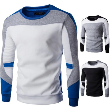 XS-3XL New Men's Baseball Shirt Sweater Thickened Men's Round Neck Long Sleeve Splice Pullover Top Customizable