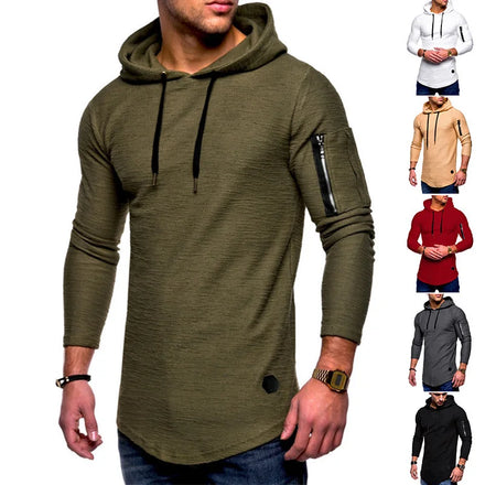 Fashion Sport Long Sleeve Gym Pullover Athletic Solid Color Sweatshirts Men T-Shirts Hoodies