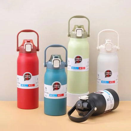 Popular 1L Large Stainless Steel Water Flask with Handle Gym Sports Insulated Tumbler Hunting Flask