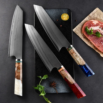 New Arrival Professional Japanese Quality 8 Inch Clad Steel Chef Knife with Colorful Handle