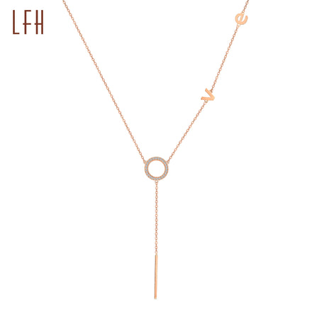 Wholesale Custom Romantic Fashion Jewelry 18k Real Rose Gold Love Letter Chain Charmsreal Real Gold Jewelri