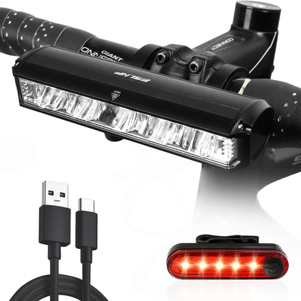 Hot 3250 Lumen Temperature Control Led Mountain Bike Light Set Front and Back Mtb Bicycle Lights with Double Bracket