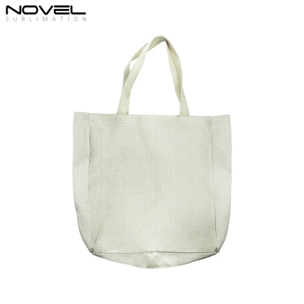 Popular Dye-Sublimation Blank Tote Bags Customized Cotton Linen Handbag Big Size Double-sides Printing Shoulder Bag Shopping Bag